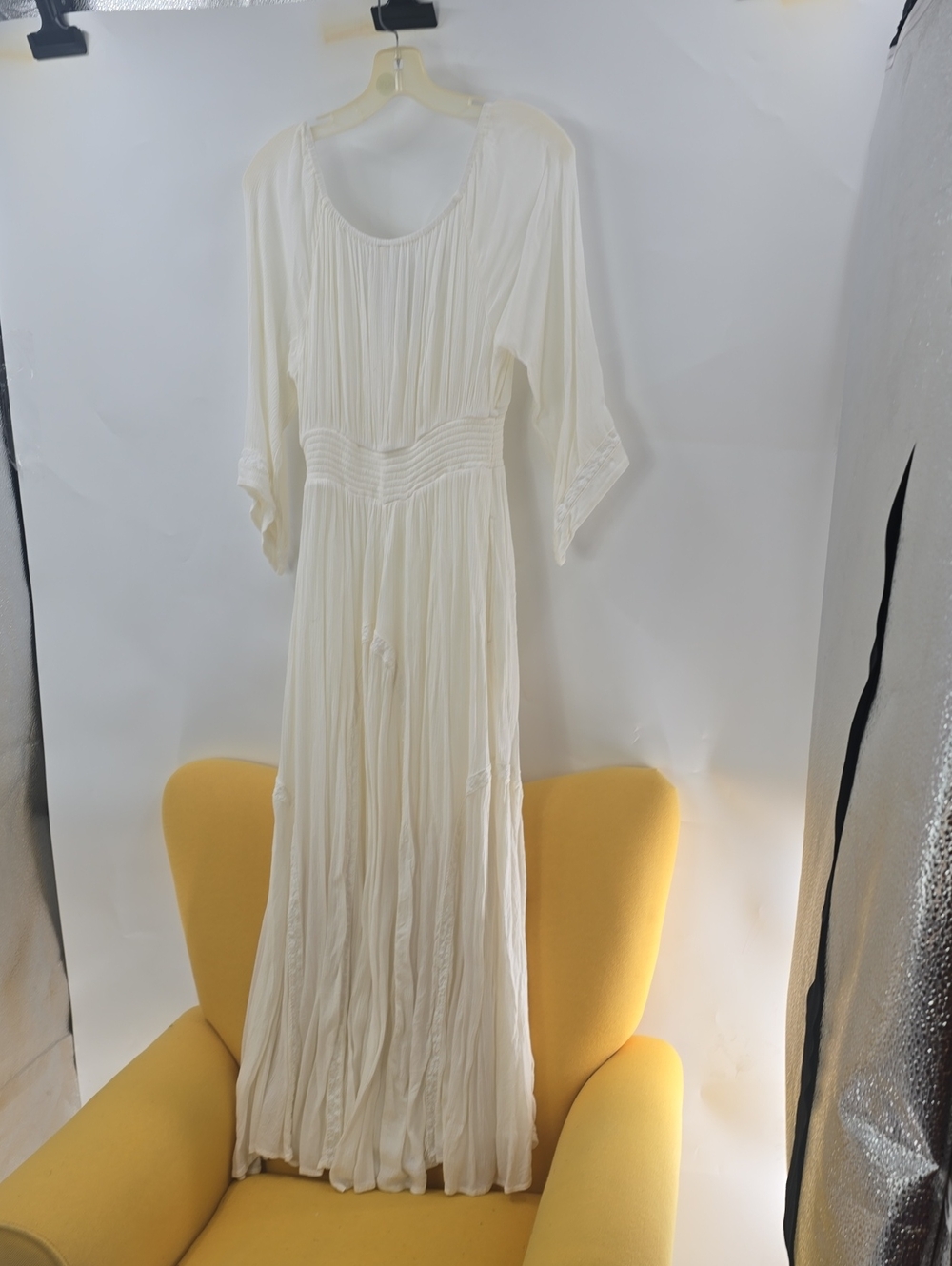 Free People White Boho Maxi Dress with Smocked Waist - Picture 6 of 13